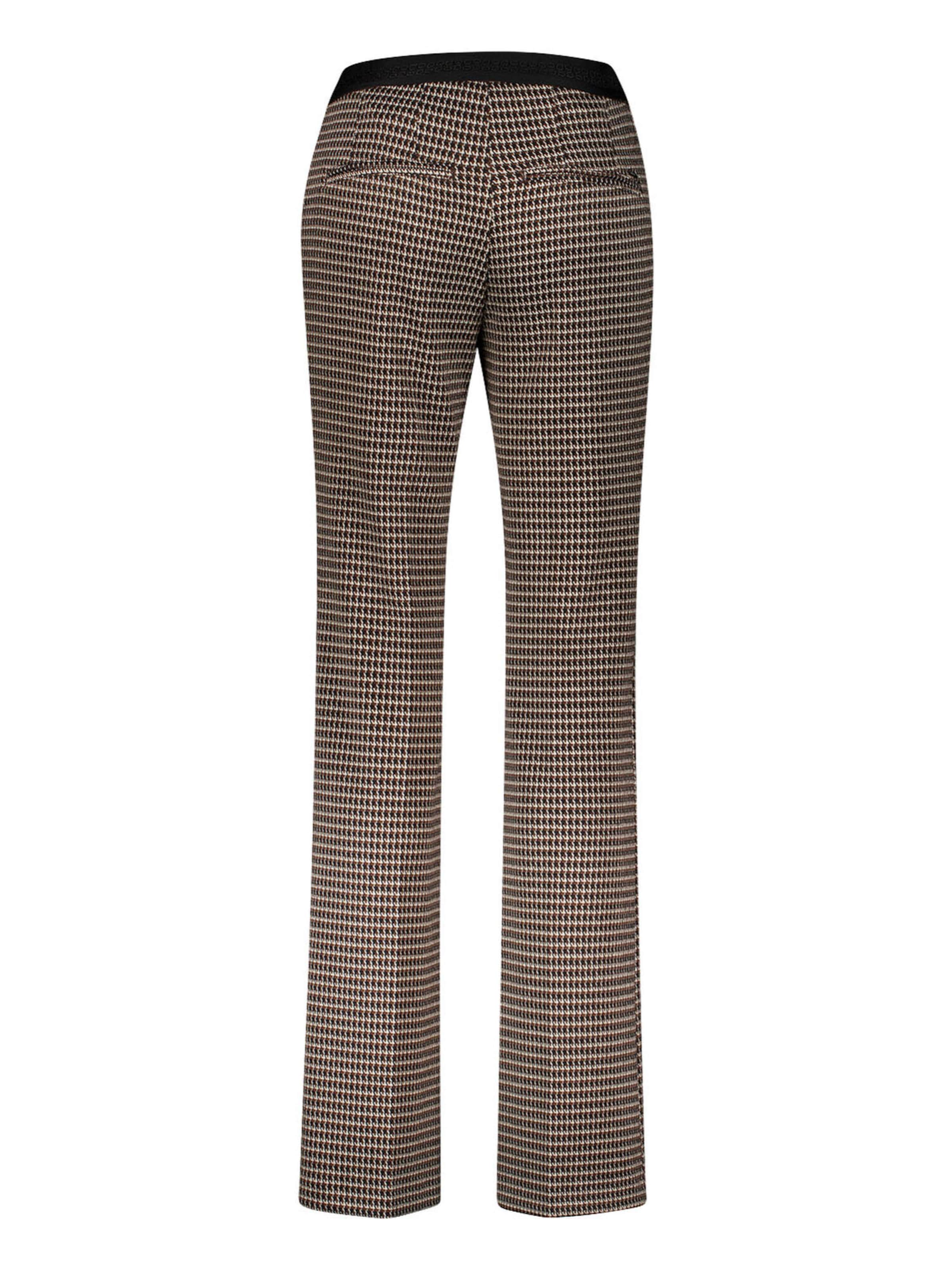 Gardeur Slim fit Trousers with creases 'Zaria' in Brown