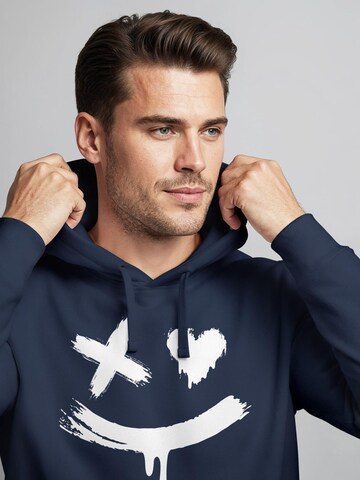 Neverless Sweatshirt 'Creepy Smile'‌‌‌‌ in Blau
