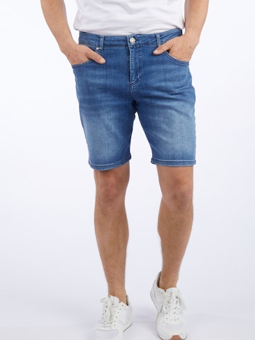 HECHTER PARIS Slimfit Jeans-Bermuda in Blau: predná strana