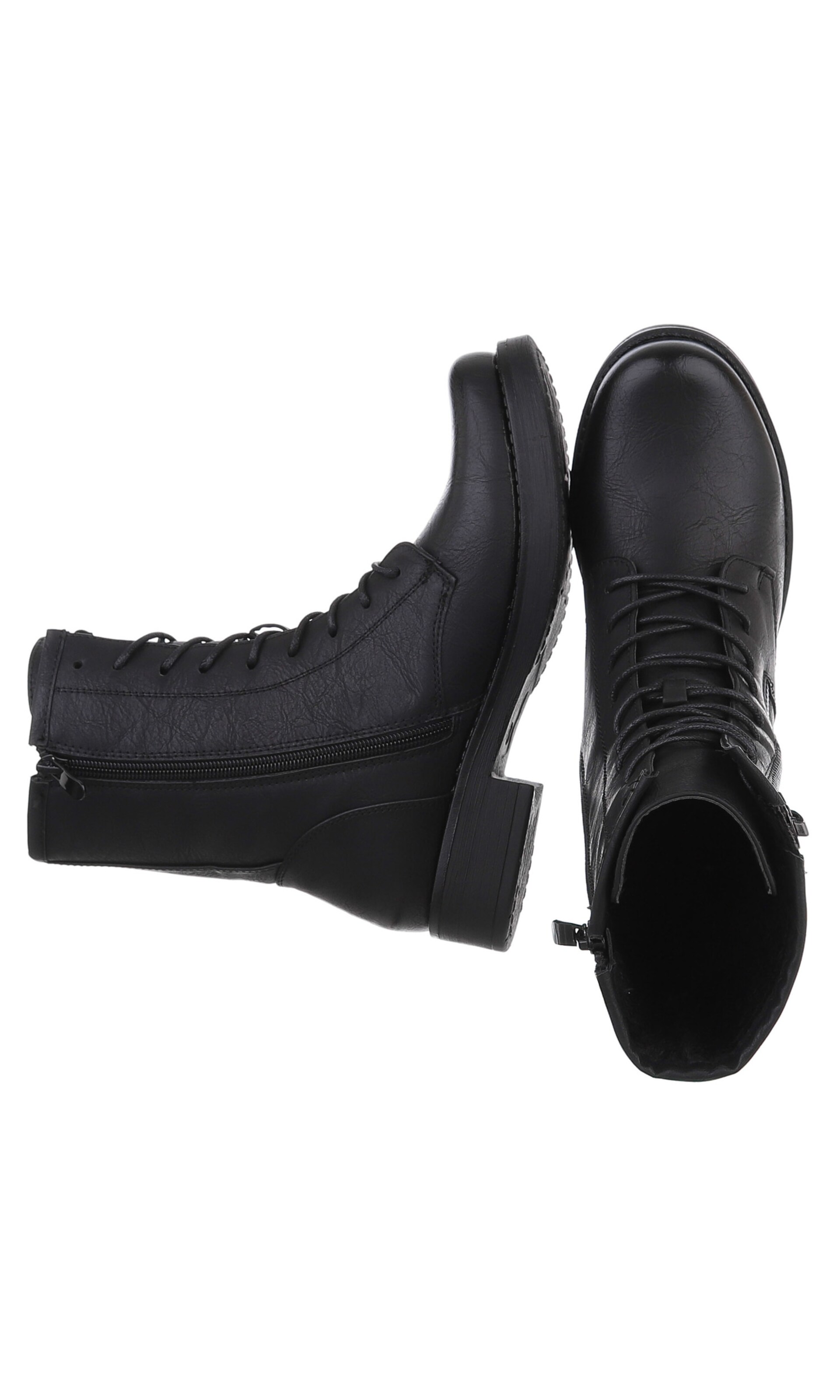 Ital-Design Schnürstiefelette in Schwarz