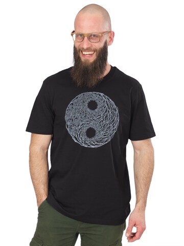 T-Shirt 'Organic Fairwear Shirt Men Black YinYang' Life-Tree en noir