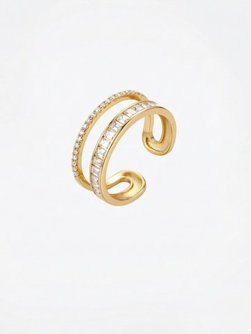 Nemomatheo Ring 'Sparkle Duo – Eleganter Doppelring'‌ in Gold: Vorderseite