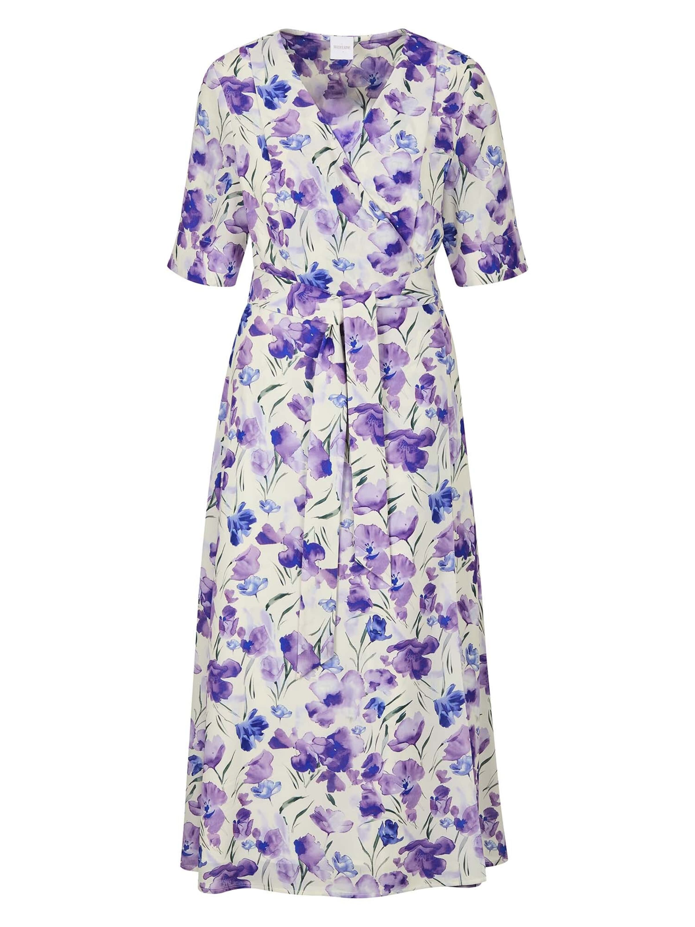 MADELEINE Robe en bleu / vert foncé / lavande / blanc, Vue avec produit