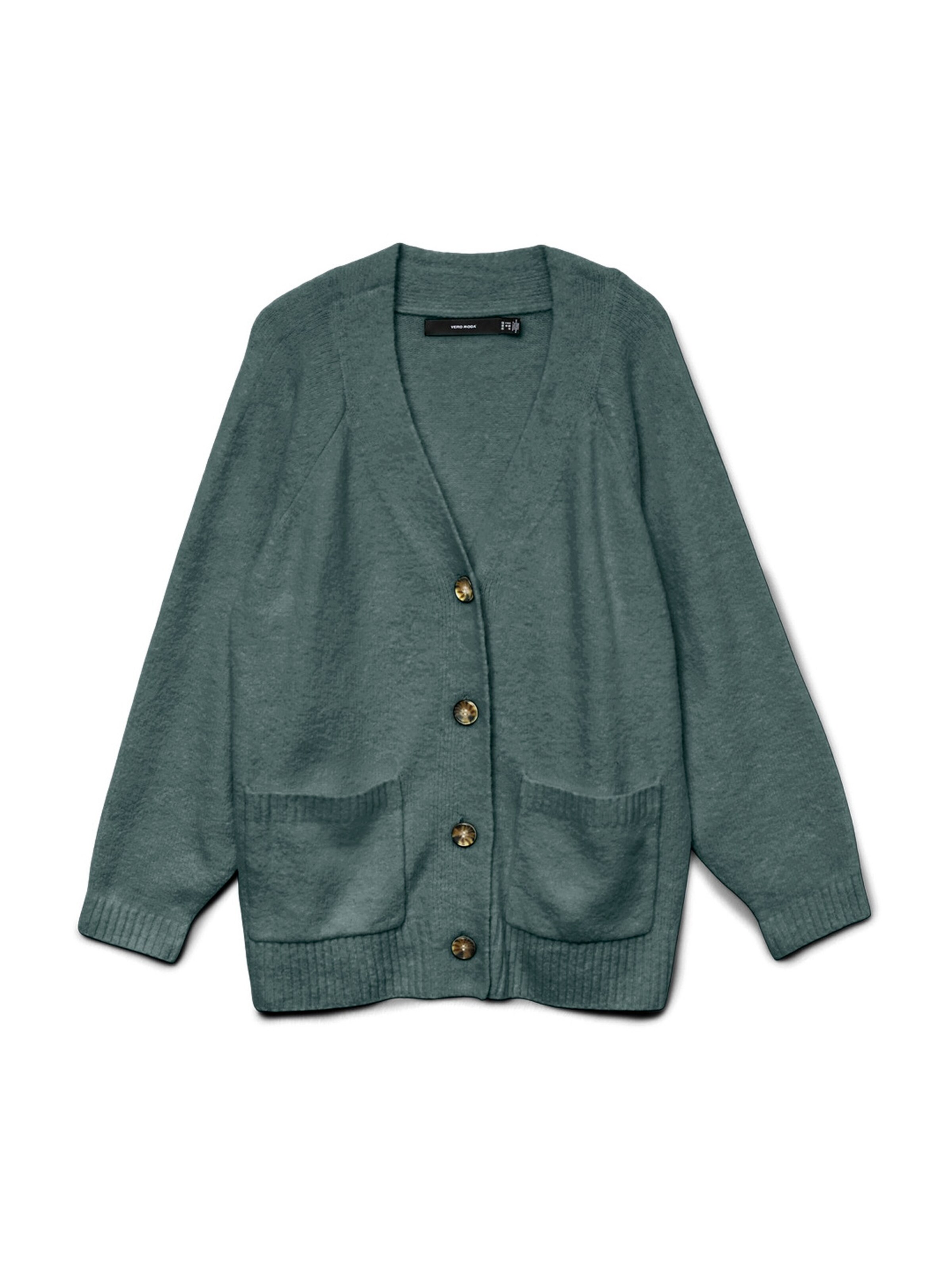 Vero Moda Curve Kofta 'VMCBOOM' i grön: framsida