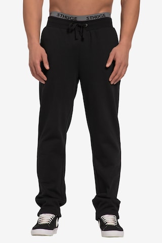 STHUGE Loose fit Pants in Black: front