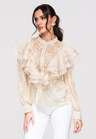 Chemisier 'OW-SH-E0007' Ombre en beige : devant