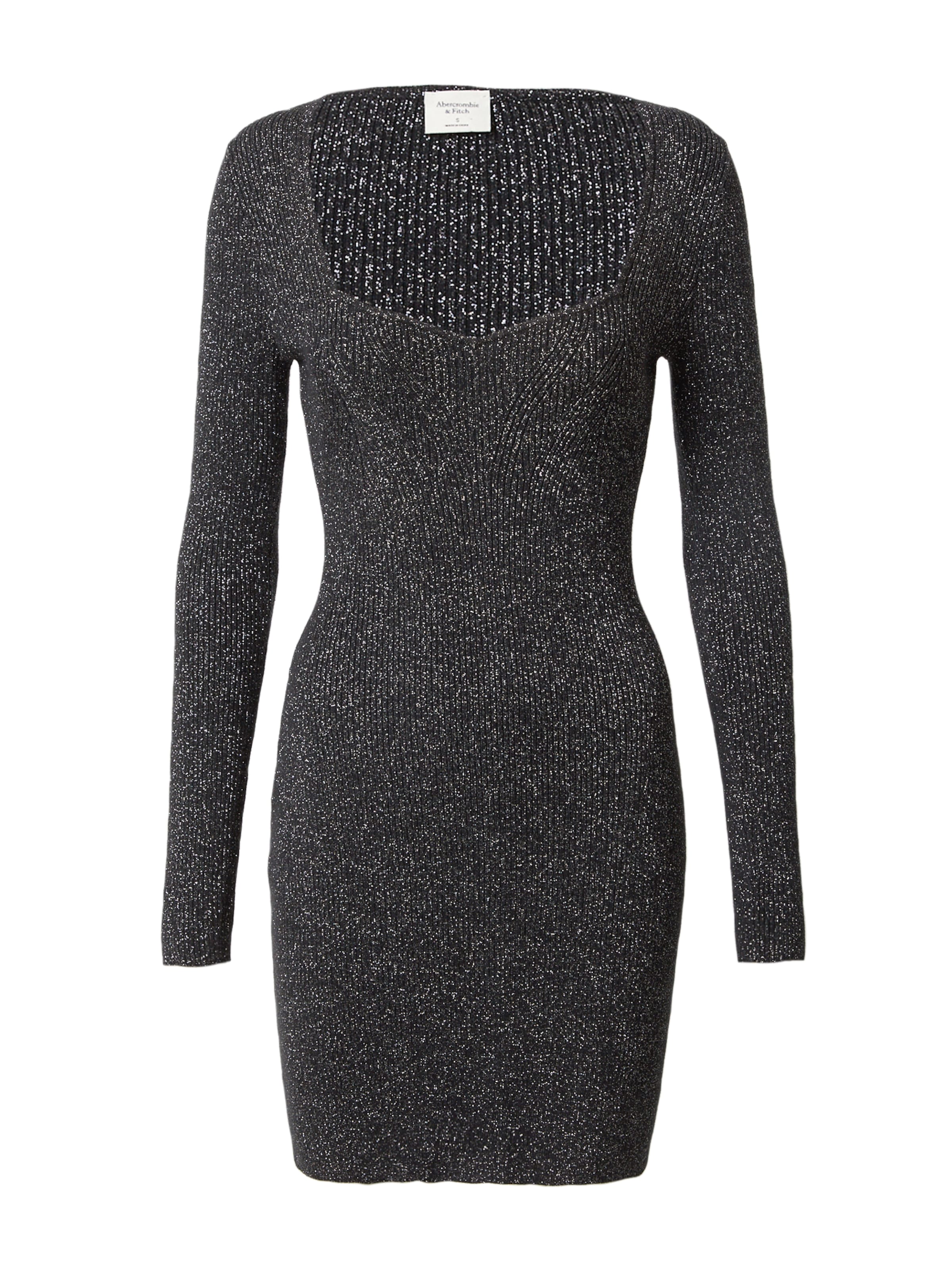 Abercrombie & Fitch Трикотажное платье в Черный: спереди