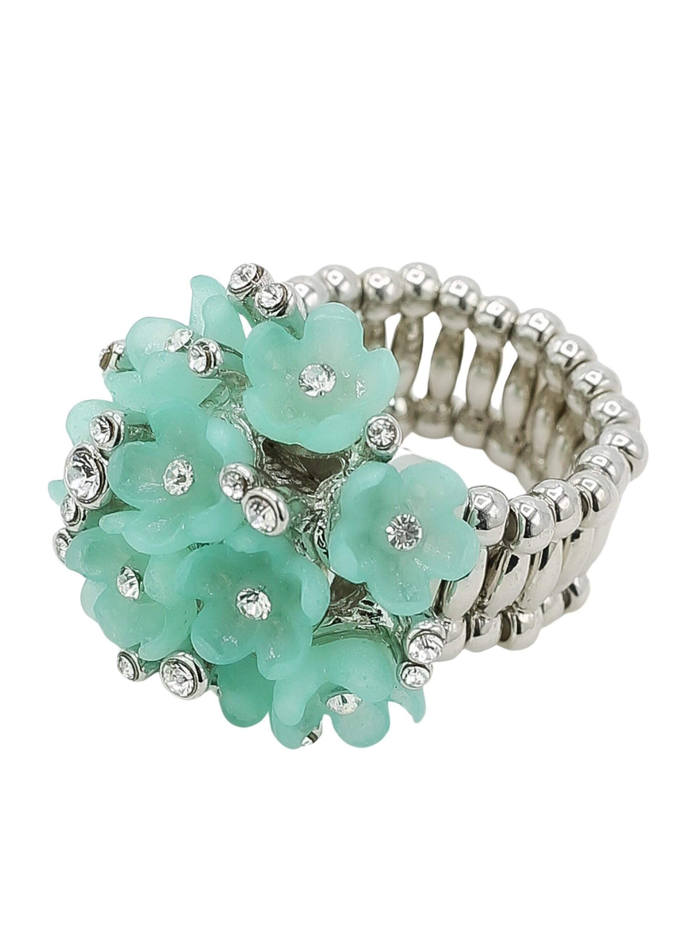 COLLEZIONE ALESSANDRO Ring 'Funkelblüte' in 50-60 in Green, Item view