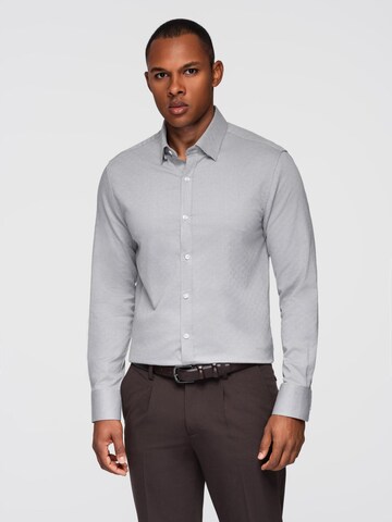 Ombre Slim fit Overhemd 'OM-SHCS-0175' in Grijs: voorkant