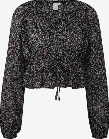 Chemisier QS en noir : devant