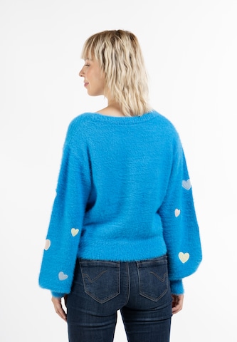 MYMO Knit cardigan 'Biany' in Blue