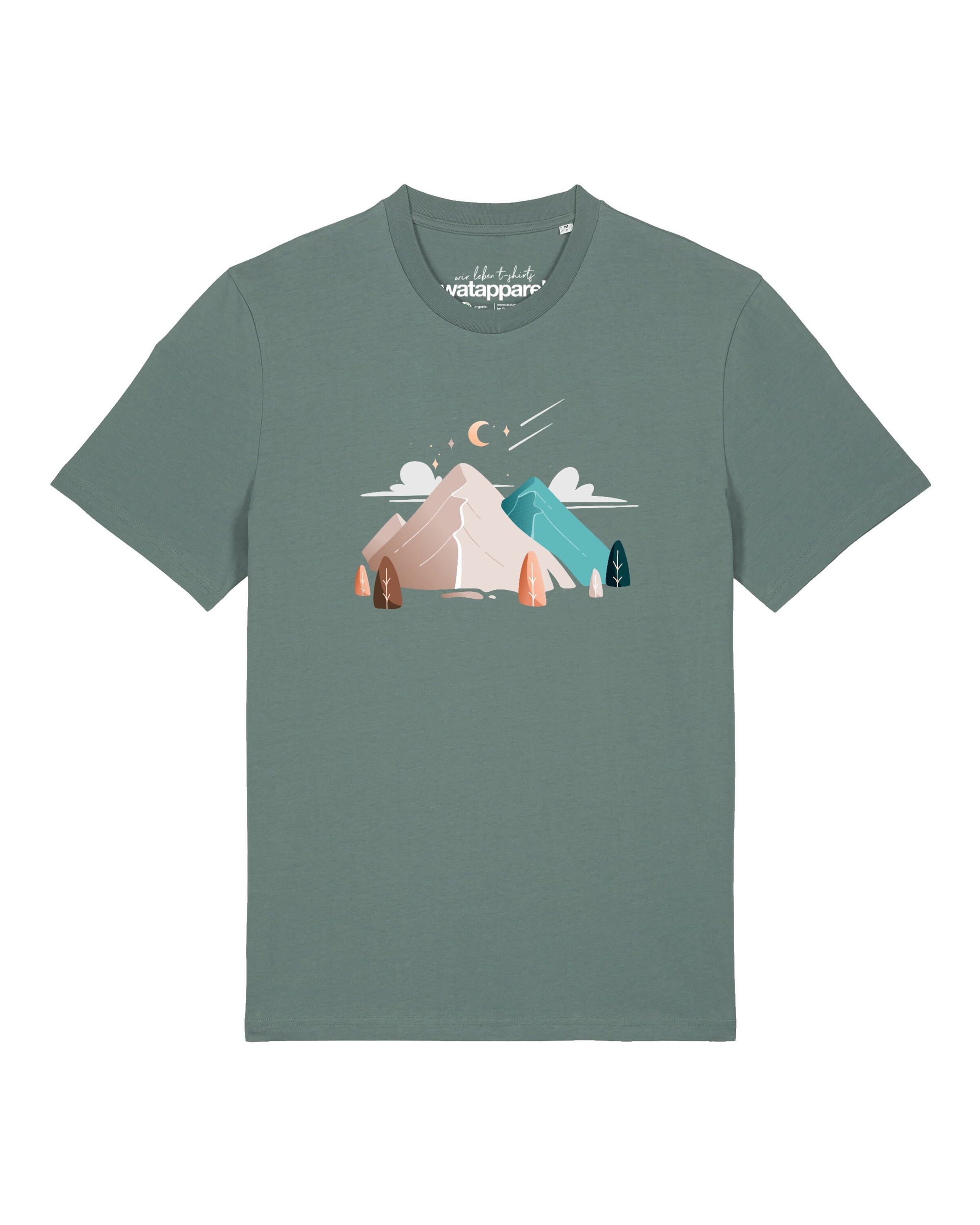 T-Shirt 'Night & Clouds' Watapparel en vert : devant