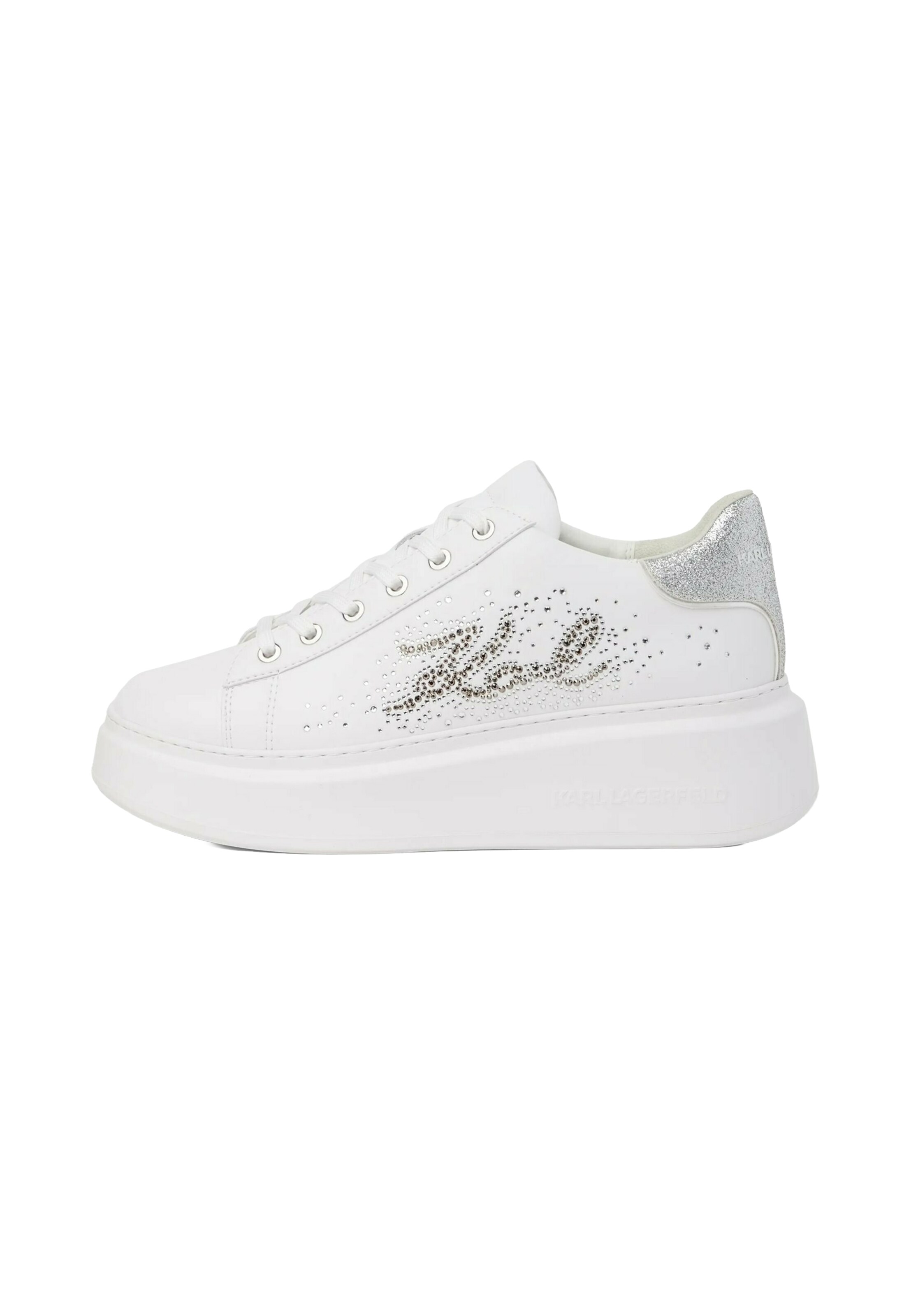 Karl Lagerfeld - Sapatilhas baixas 'Anakapri' em branco: frente