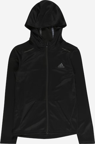ADIDAS SPORTSWEAR Sports sweat jacket in Black: front