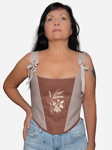 Corsage 'Golden Wheat Corset' VIADALINNO en marron