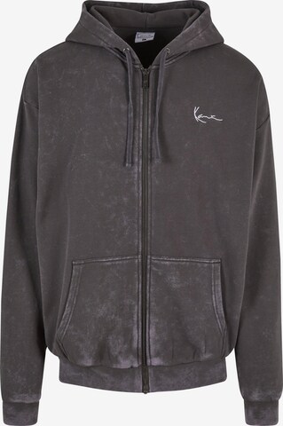 Karl Kani Zip-Up Hoodie in Grey: front