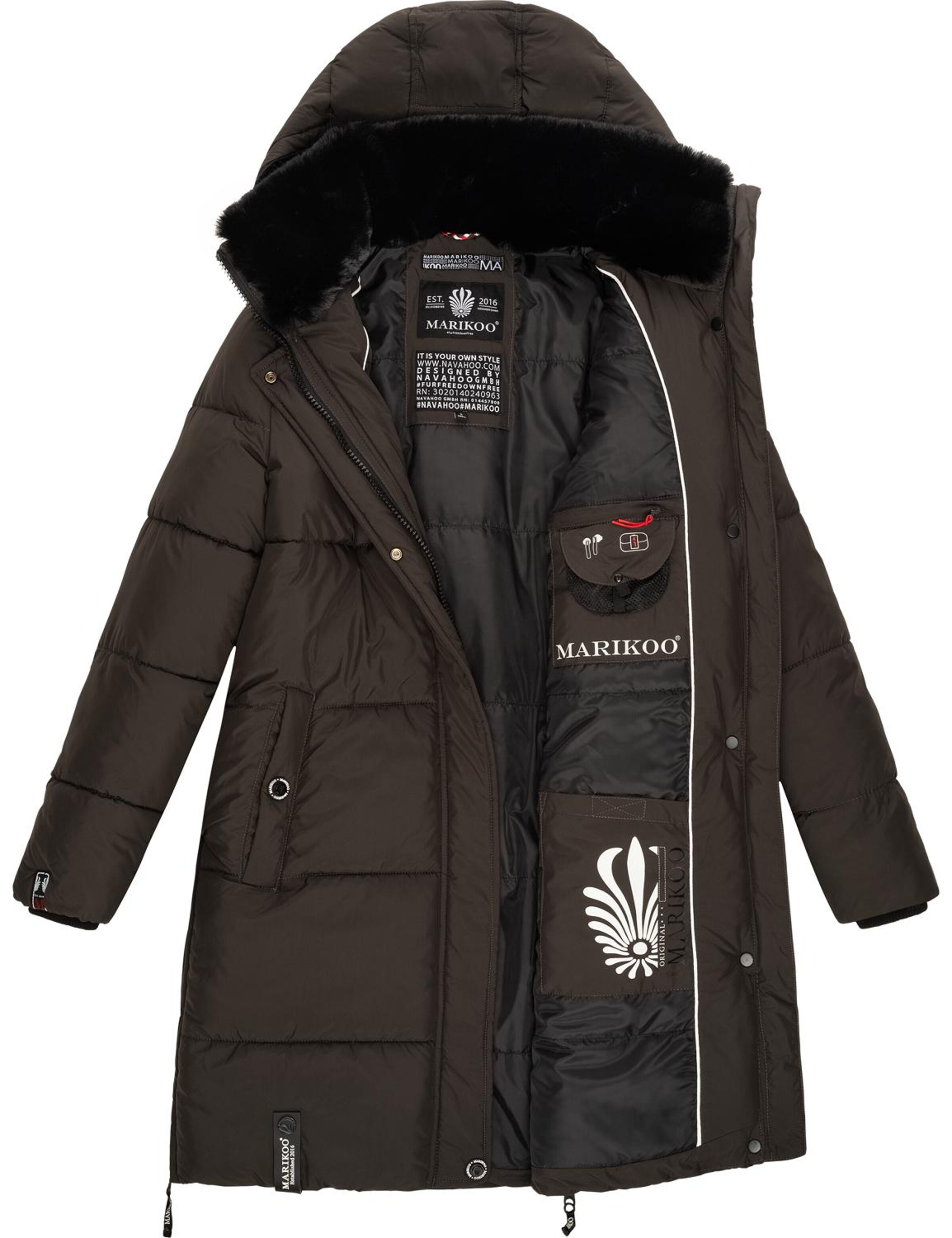 MARIKOO Зимнее пальто в Серый