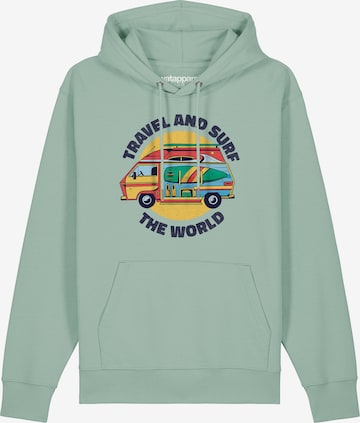 Watapparel Sweatshirt ' Travel and surf ' in Green: front