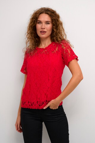 Cream Blouse 'Kit' in Rood: voorkant