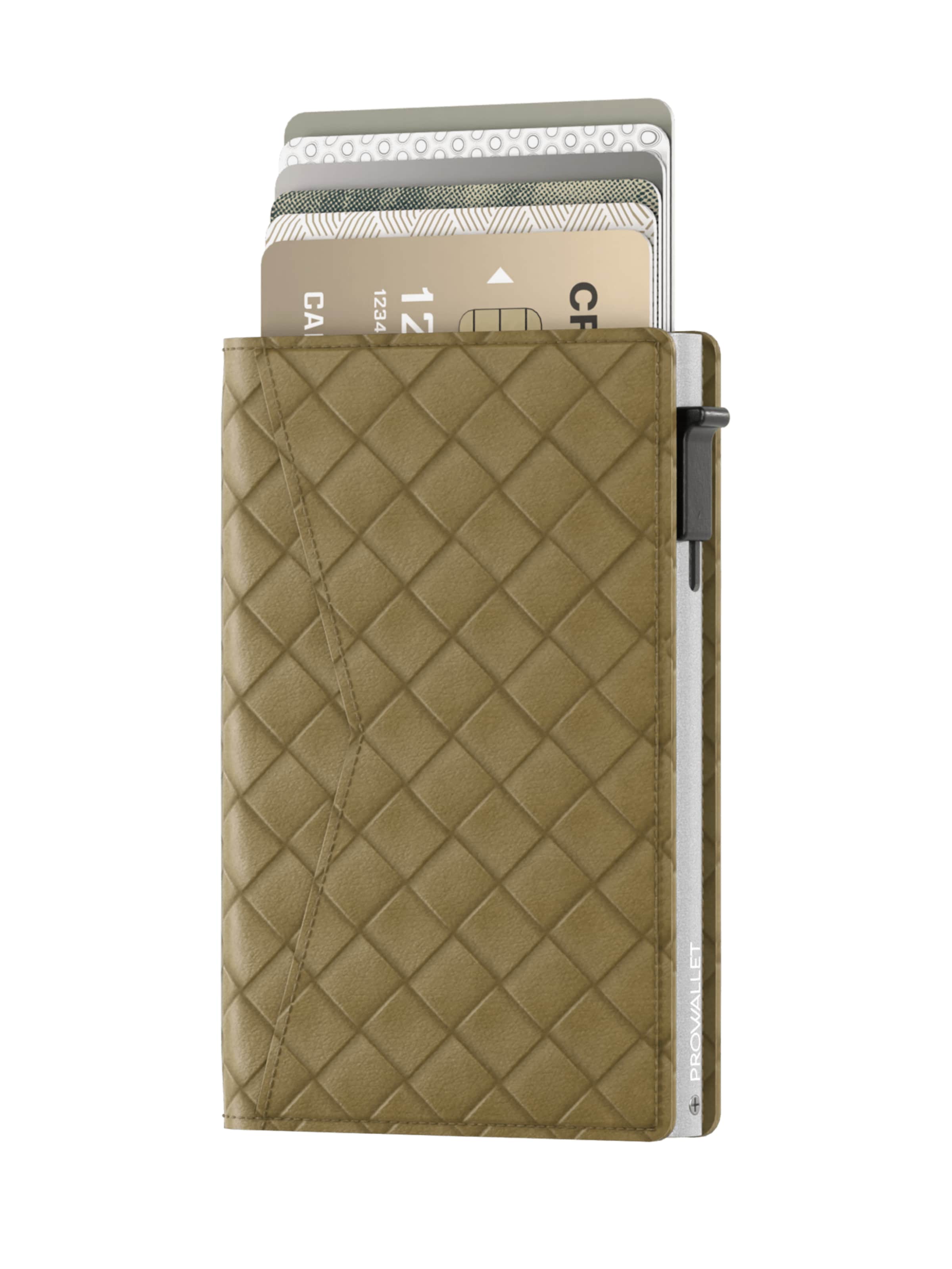 Prowallet Portemonnaie 'Pasjeshouder Slim Woven'‌‌‌‌‌‌‌‌‌‌ in Grün: Vorderseite