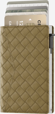 Porte-monnaies 'Pasjeshouder Slim Woven' Prowallet en vert : devant