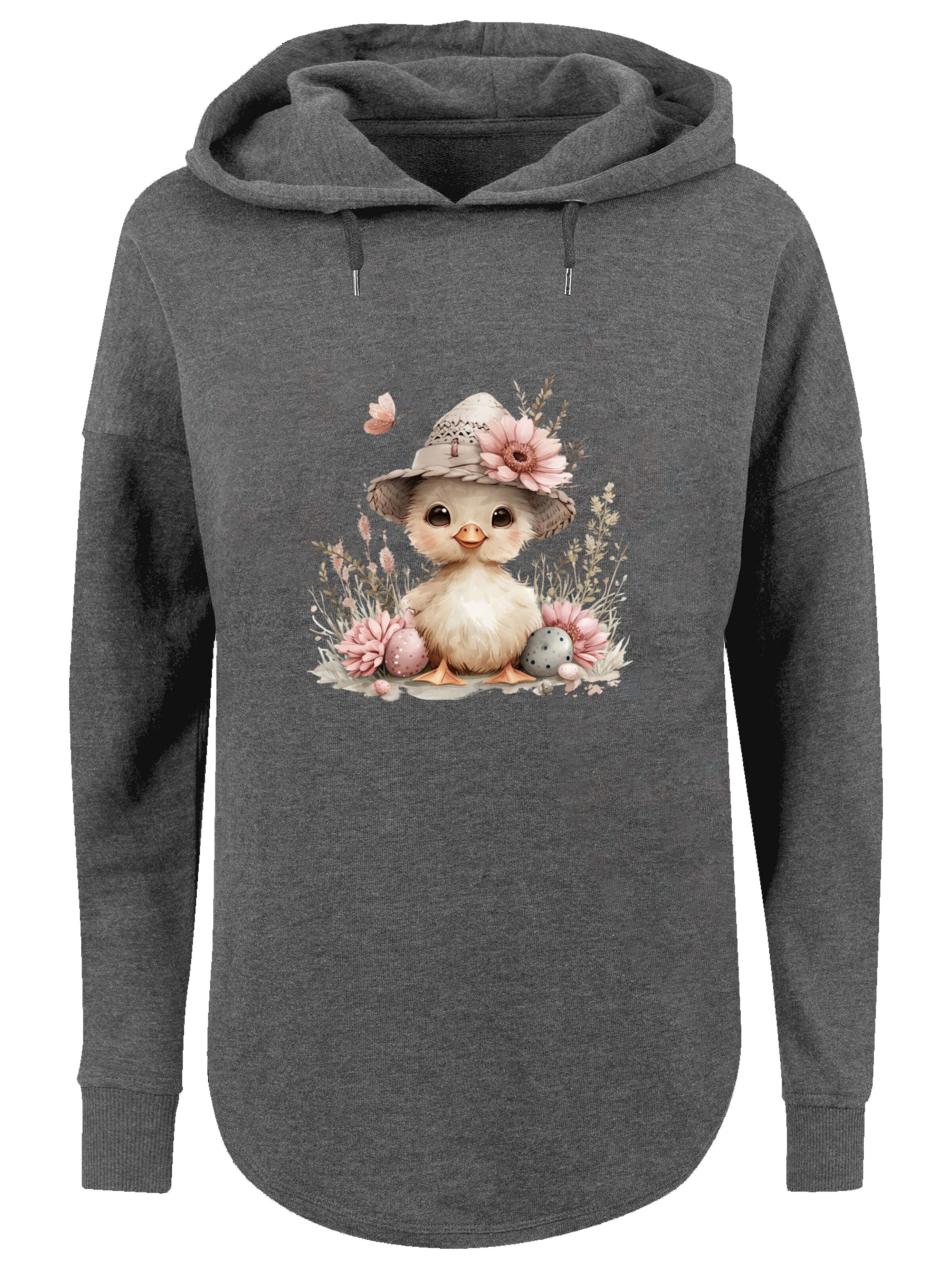 Sweat-shirt 'Süßes Oster Küken mit Hut' F4NT4STIC en gris : devant