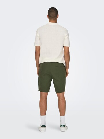 Only & Sons Regular Trousers 'Linus' in Green