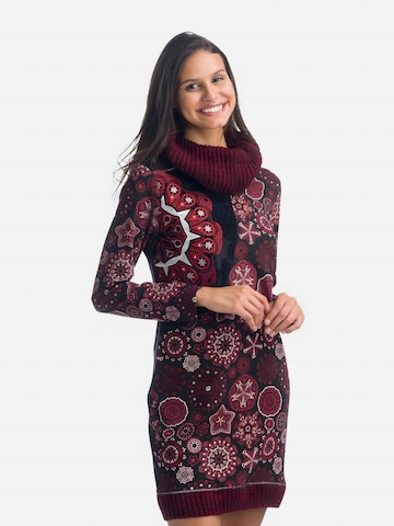 KOROSHI KOROSHI KLEID MIT FLOCKDETAILS KLEID MIT FLOCKDETAILS in Rot