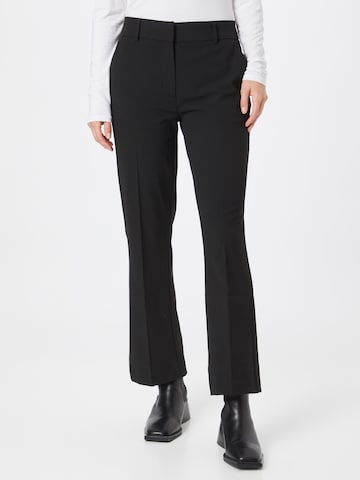FIVEUNITS Flared Pleated Pants 'Clara' in Black: front