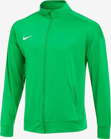 NIKE Athletic Zip-Up Hoodie in Green: front