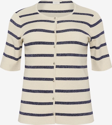 Cardigan 'Morina' KAFFE CURVE en blanc : devant