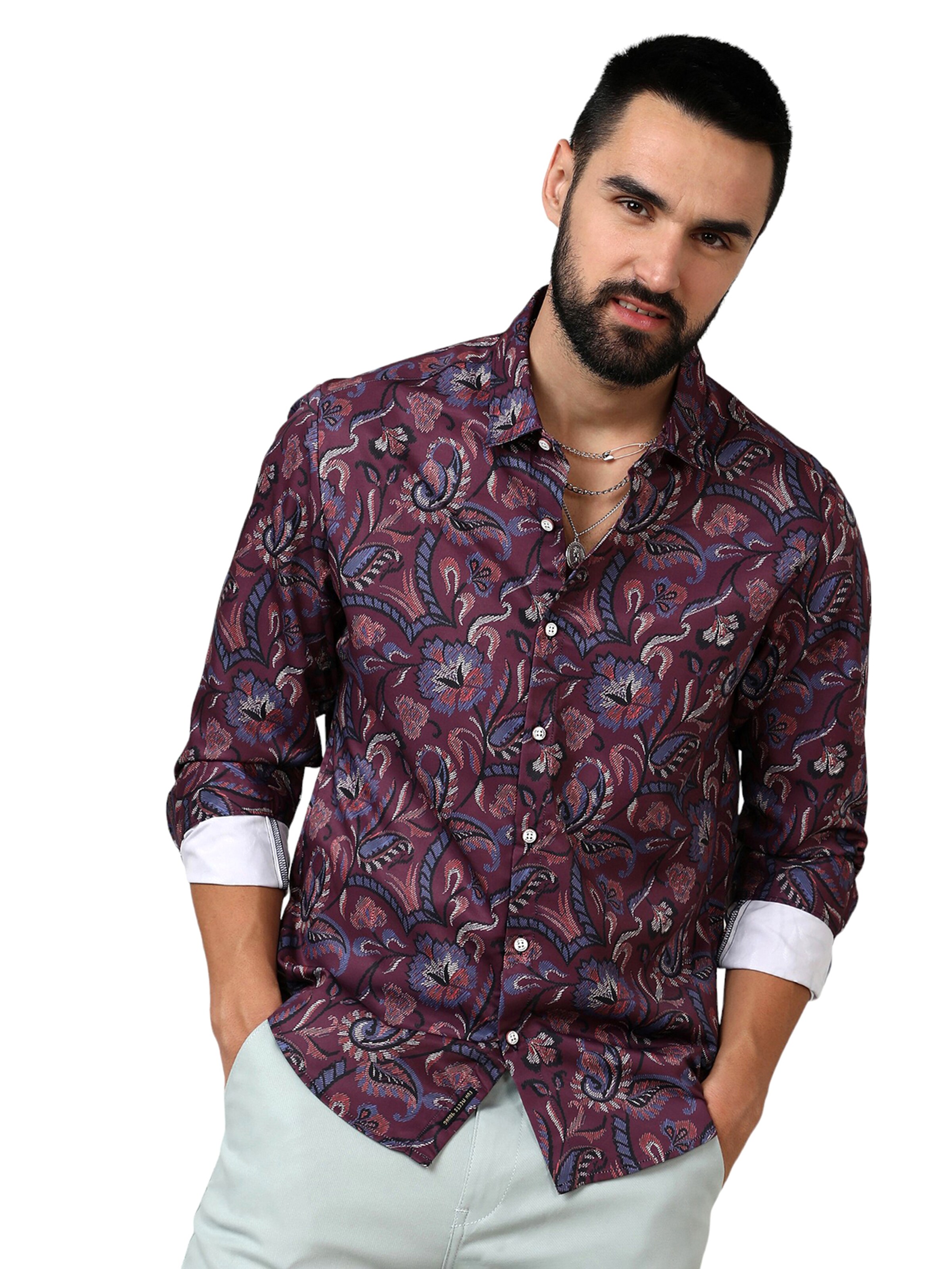 Campus Sutra - Regular Fit Camisa ' Reed ' em vermelho: frente