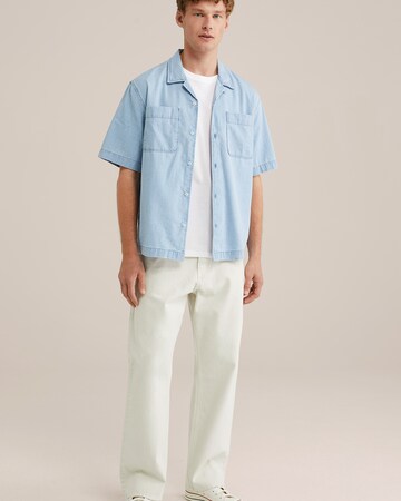 WE Fashion Классический крой Рубашка в Синий