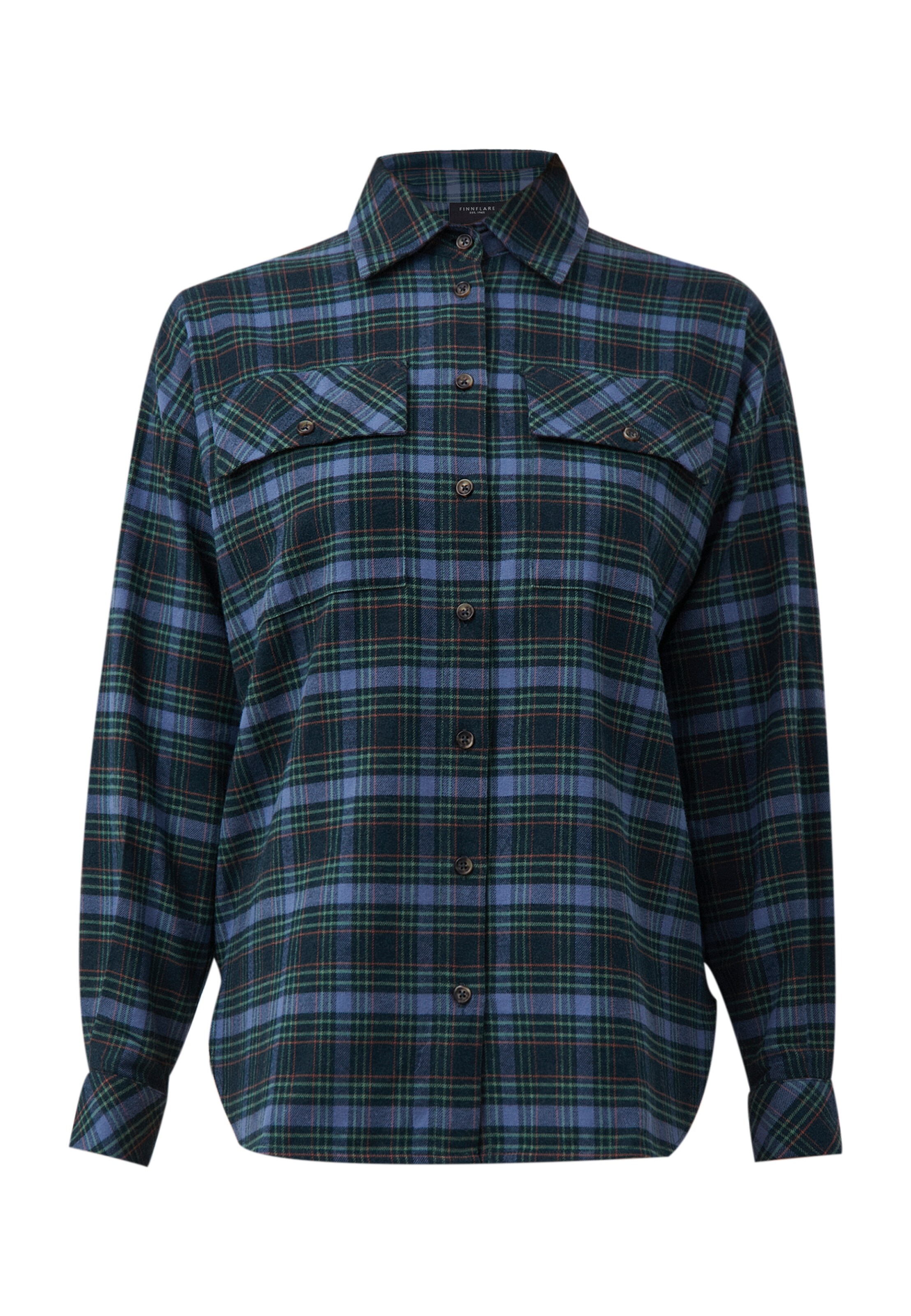 Finn Flare Blouse 'Karo' in Blauw: voorkant