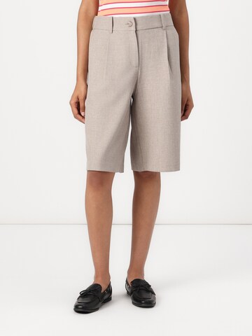 ONLY Wide leg Παντελόνι πλισέ 'ONLLinda' σε γκρι: μπροστά