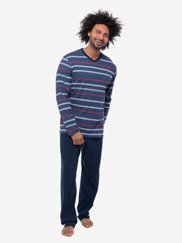 Ammann Pyjama lang 'Night & Home Cotton' in Blauw