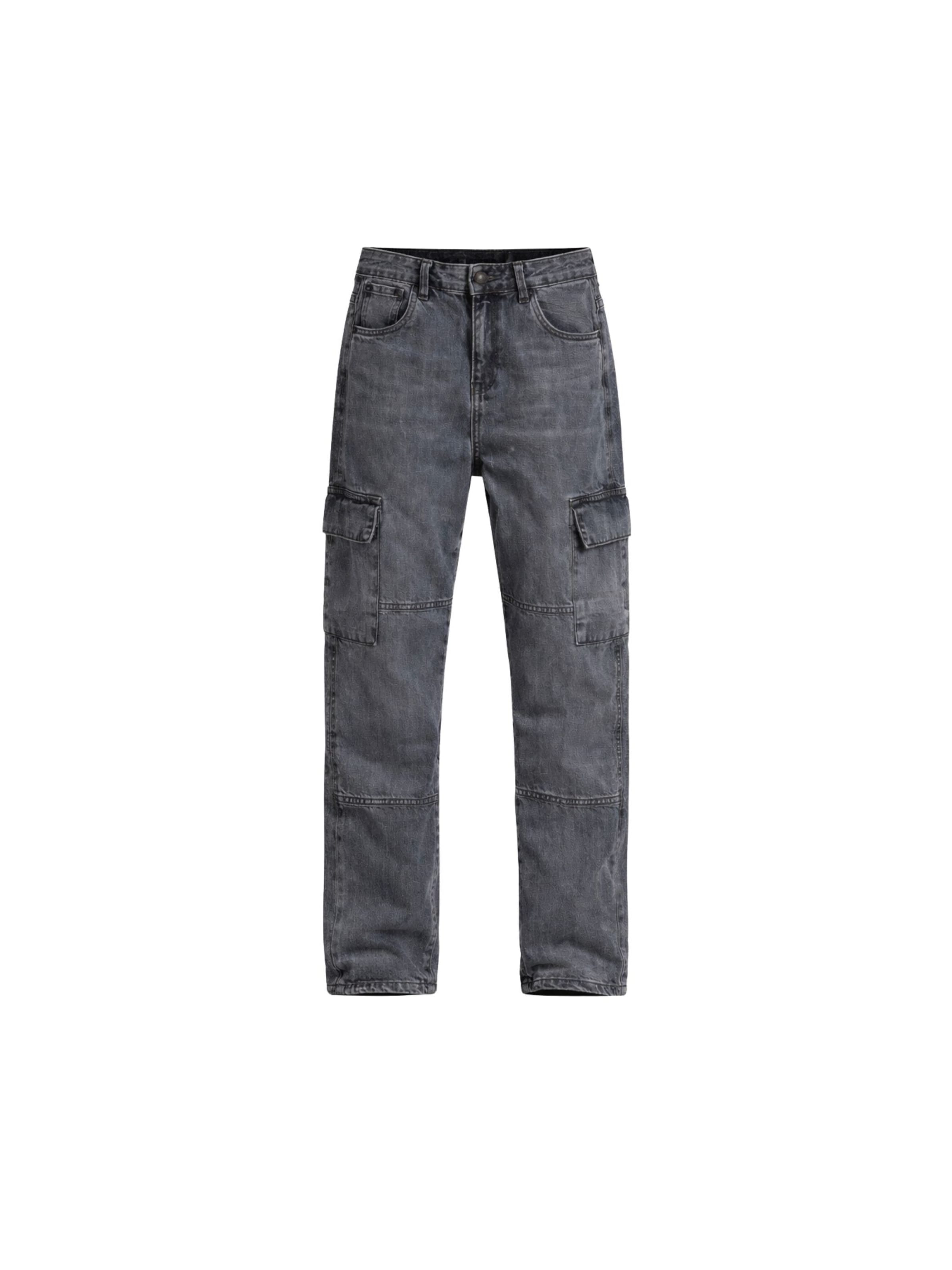 Solang Hose Denim-Cargo-Jeans mit Cargotaschen in Grau: Vorderseite