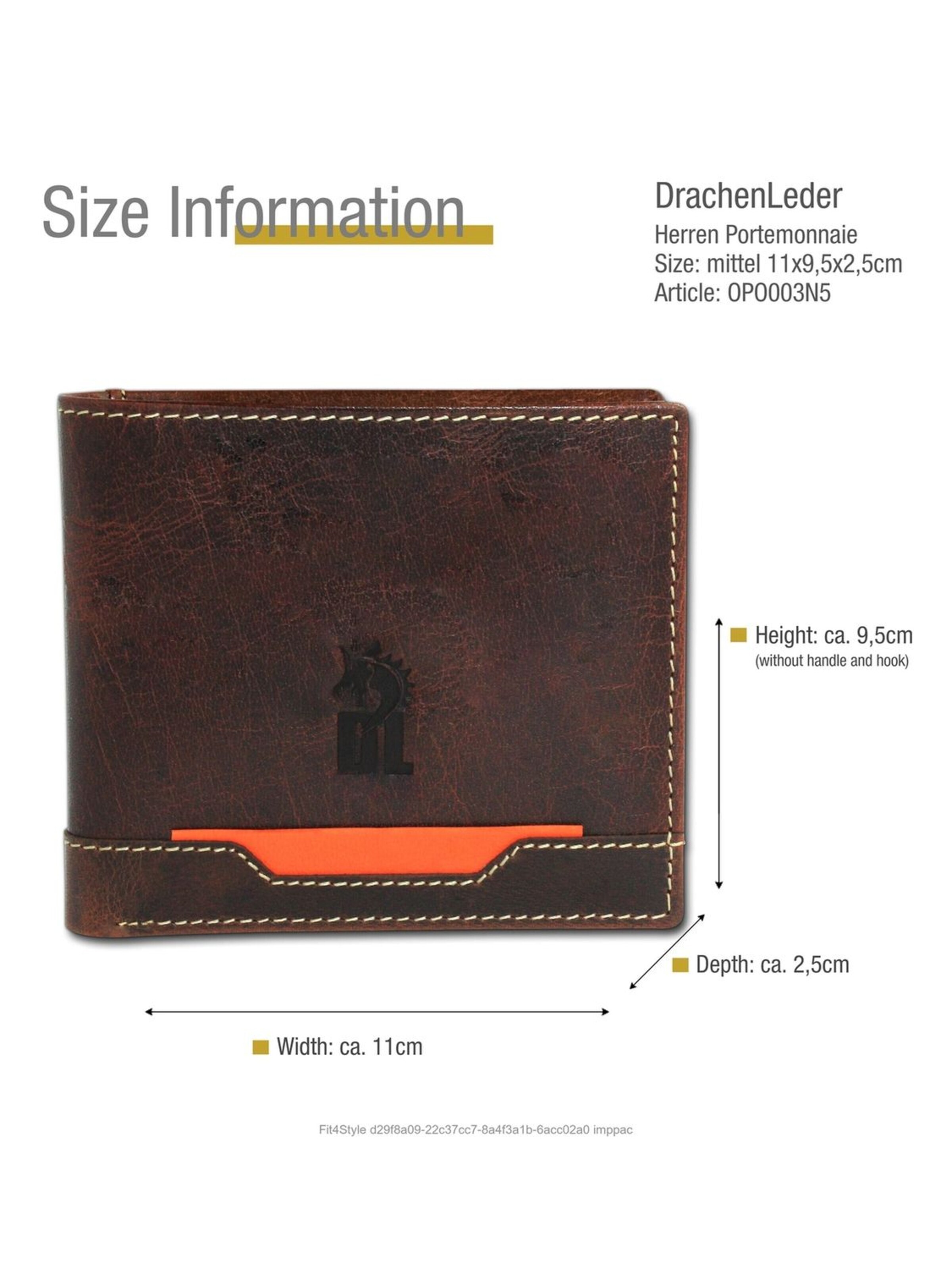 DrachenLeder - Cartera en marrón
