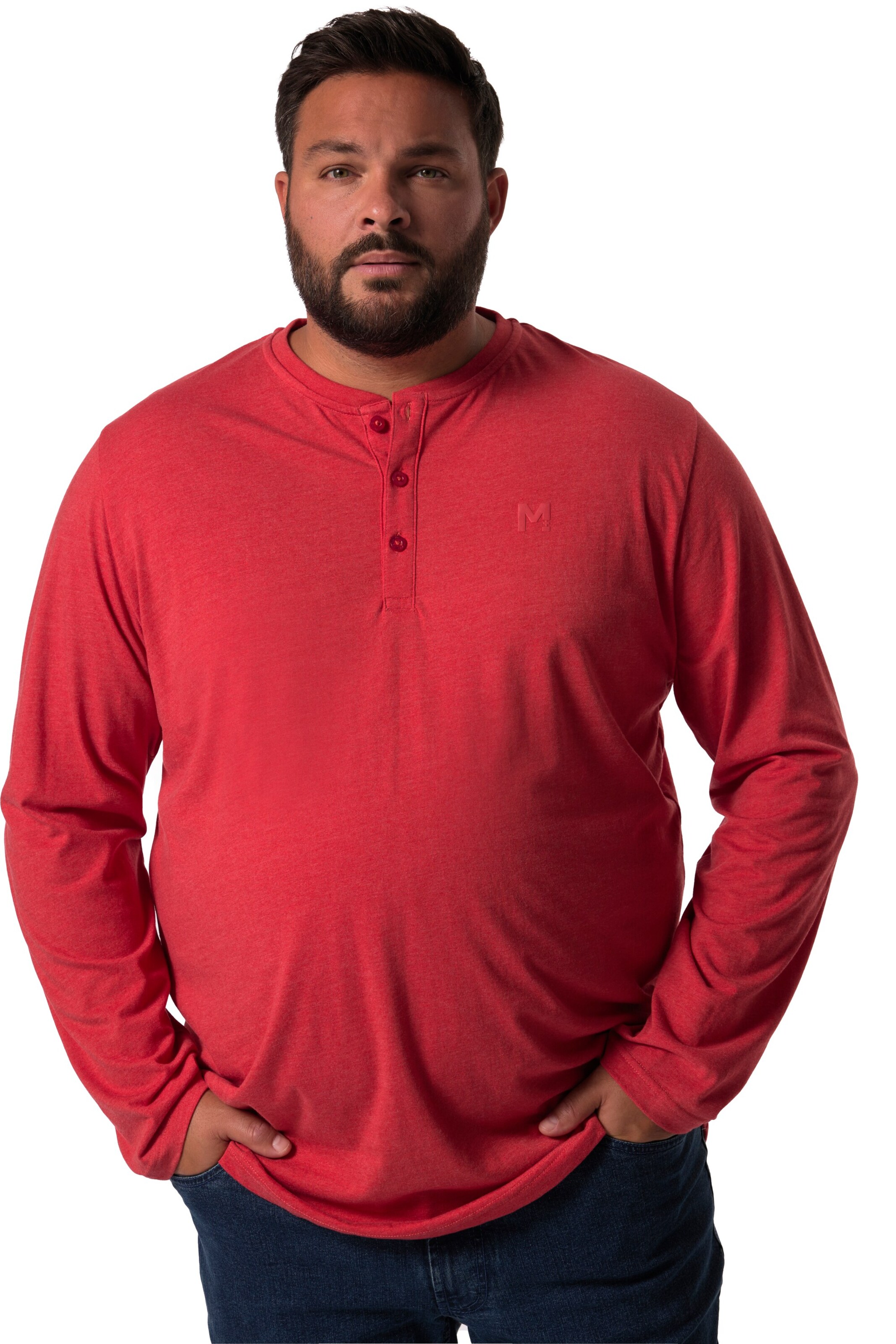 Men Plus Shirt in Rood: voorkant