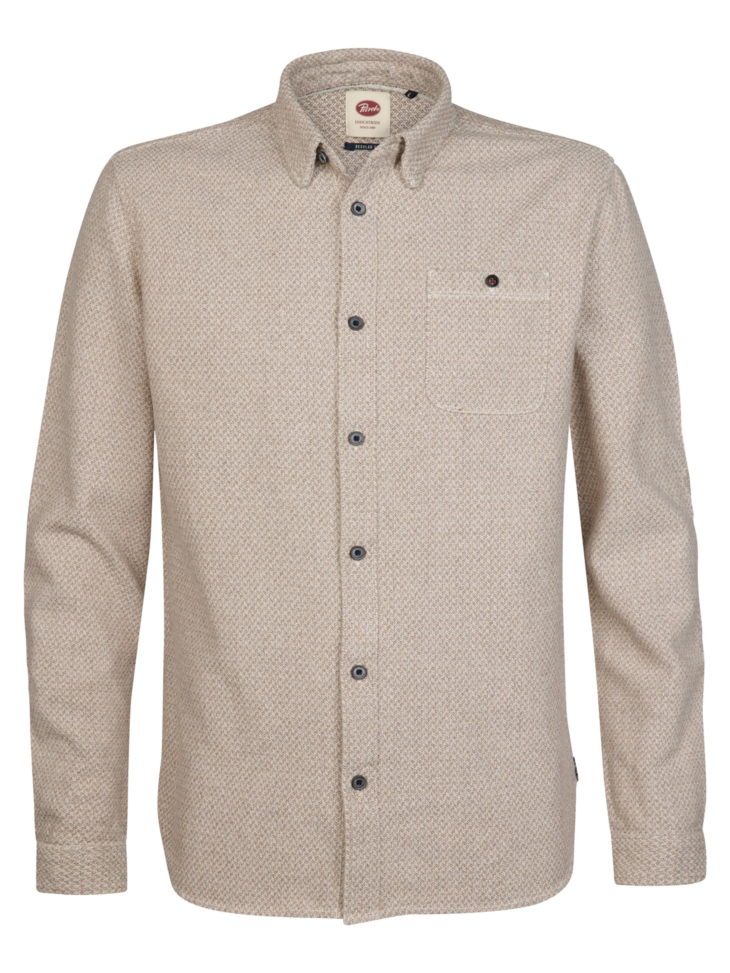 Petrol Industries Regular fit Overhemd in Beige: voorkant