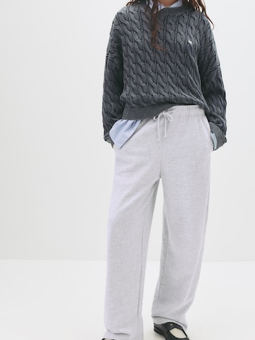 Pull&Bear Wide leg Broek 'PACIFIC' in Grijs: voorkant
