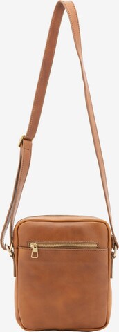 Borsa a tracolla 'Borsa a tracolla uomo vera pelle con zip - Made in Italy' di Alessia Firenze in giallo: frontale