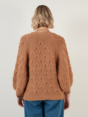 LELA Knit Cardigan in Brown