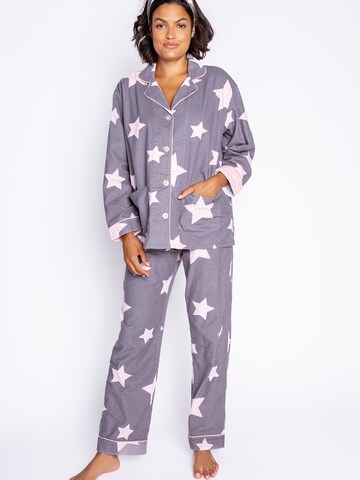 PJ Salvage Pyjama ' Flannels ' in Grijs: voorkant