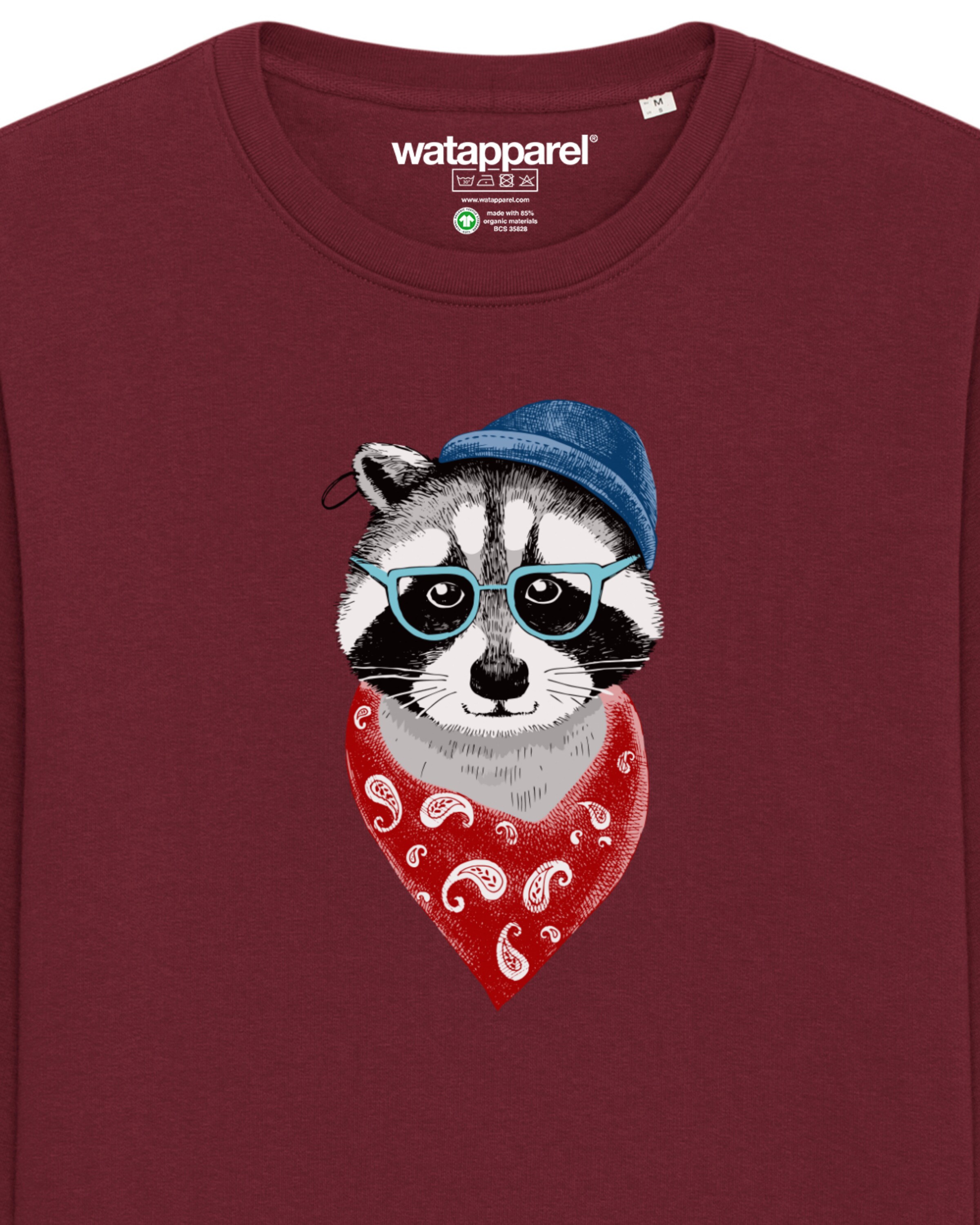 Sweat-shirt 'Waschbär' Watapparel en rouge
