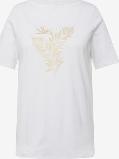 Ulla Popken T-shirt en jaune / blanc, Vue avec produit