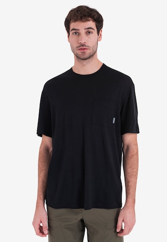 ICEBREAKER Funkcionalna majica 'Tech Lite III' | črna barva: sprednja stran