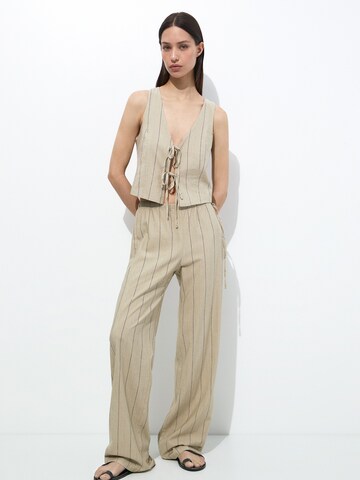 Wide Leg Pantalon Pull&Bear en beige