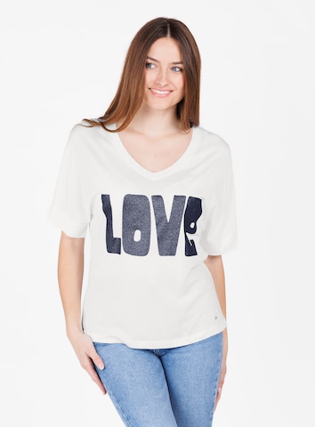 Key Largo Shirt 'WT LONELY' in White: front