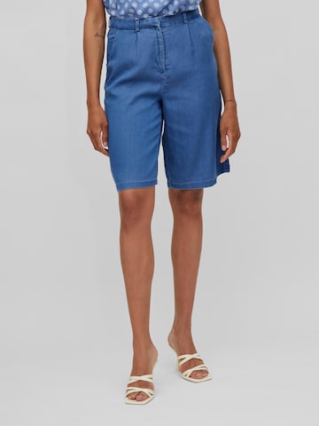 VILA Loose fit Pleat-Front Pants 'Bista' in Blue: front